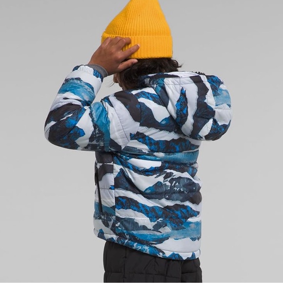 The North Face Boy’s Jacket Size M Optik Blue Mountain Traverse Print MWT 913 - Picture 3 of 8